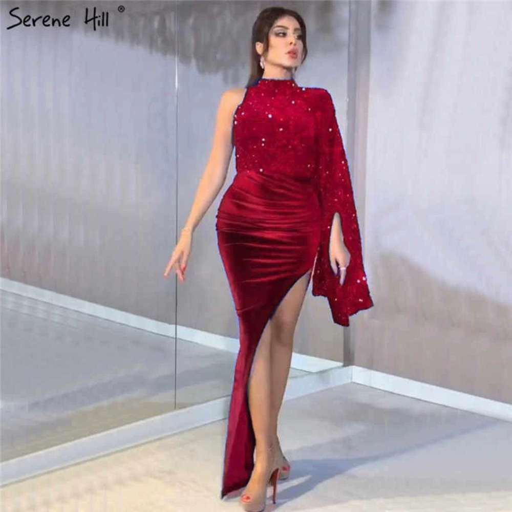ZARA Fall Gold Velvet Sequins Slit Sexy Bodycon Party Dress